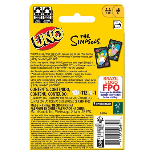 The Simpsons UNO Card Game