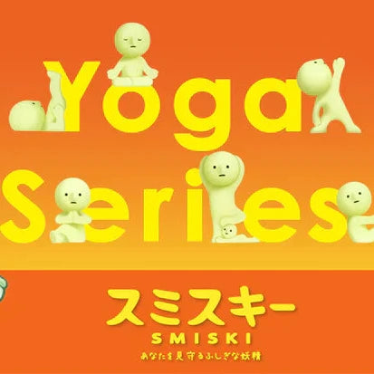 Promotional poster for 'Yoga Series' with cartoon characters on an orange background